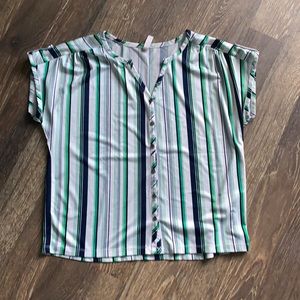 ⭐️3/$20 Blue and green striped blouse
